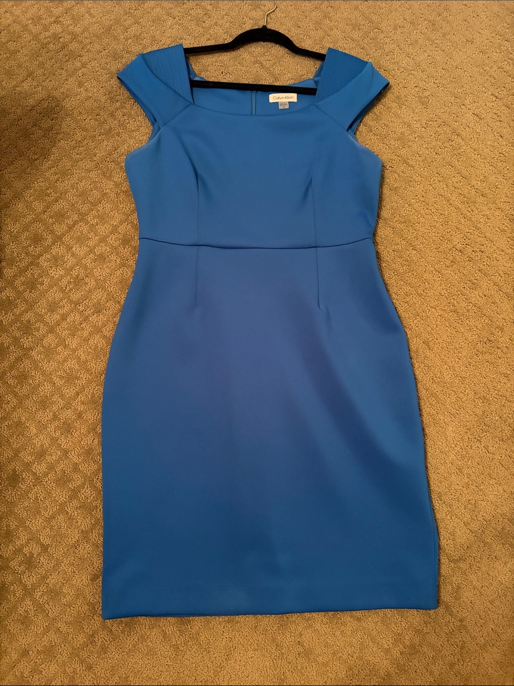 Calvin Klein Royal Blue Cap-Sleeve Sheath Dress